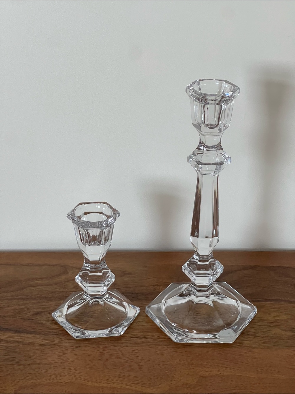 Vintage Partylite Clear Glass Candlestick Holders Set of 2